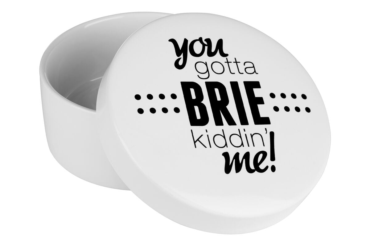 Orsina Cheese Baker – Black and White Ceramic Brie and Fondue Pot