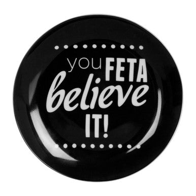 Orsina Pun and Games Cheese Plates – Set of 4 Monochrome Serving Plates