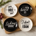 Orsina Pun and Games Cheese Plates – Set of 4 Monochrome Serving Plates