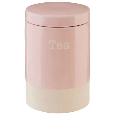 Orsina Jura Pink Tea Canister – Airtight Ceramic Kitchen Storage Jar