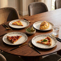 Orsina Noir Pizza Plates – Set of 4 White Porcelain Serving Dishes