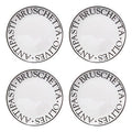 Orsina Noir Antipasti Plates – Set of 4 White Porcelain Serving Plates