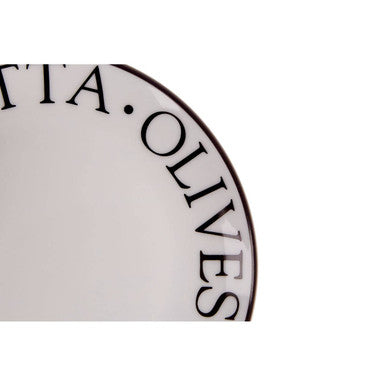 Orsina Noir Antipasti Plates – Set of 4 White Porcelain Serving Plates
