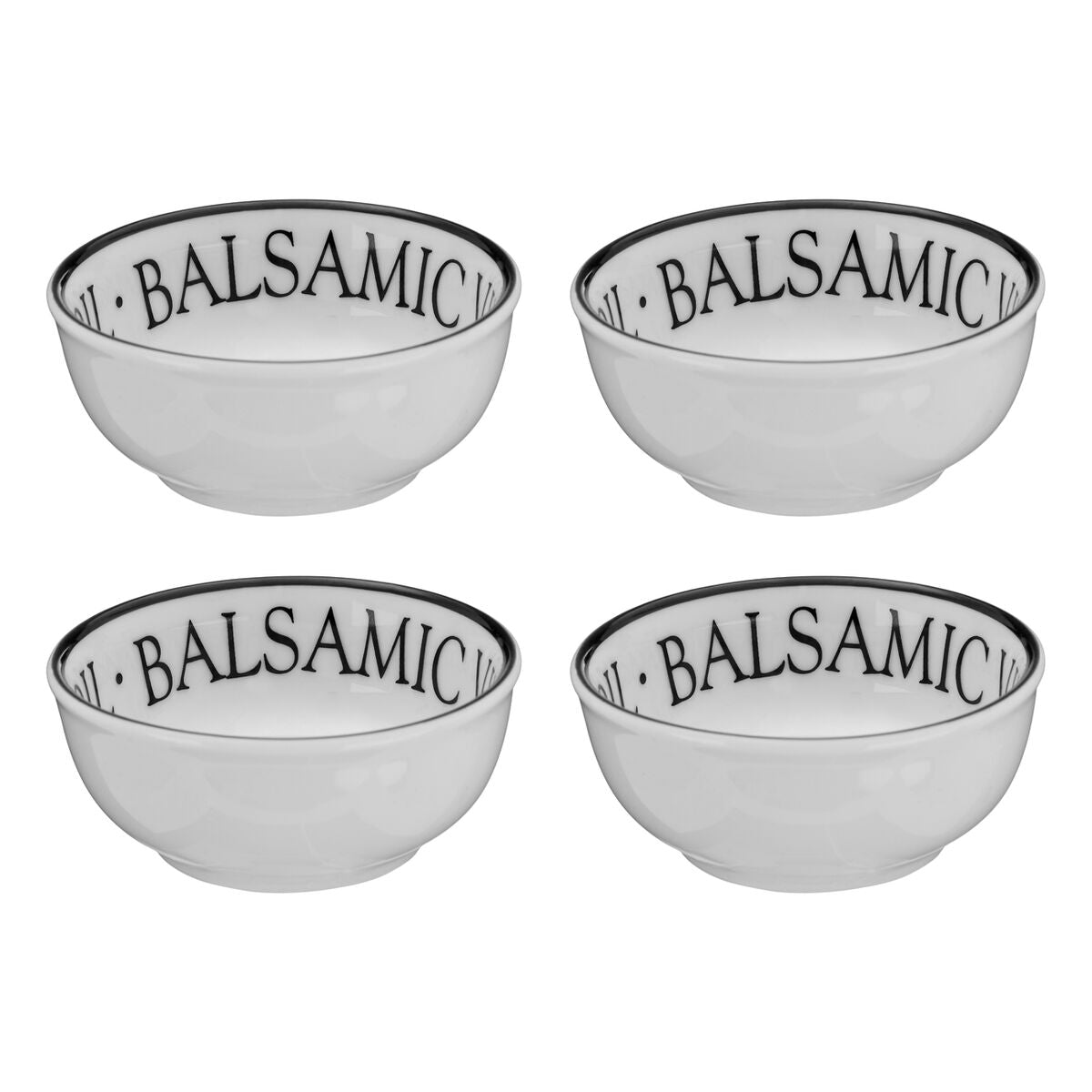 Orsina Noir Porcelain Dipping Bowls – Set of 2 Glossy White & Black