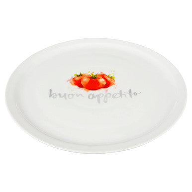 Orsina Italia Pizza Plate – White Porcelain Serving Dish with Rim