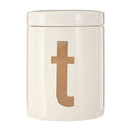 Orsina Mono Tea Canister – White and Gold Ceramic Kitchen Storage