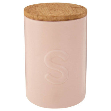 Orsina Fenwick Pink Sugar Canister – Kitchen Storage with Bamboo Lid