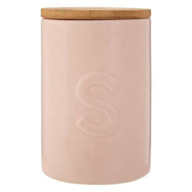 Orsina Fenwick Pink Sugar Canister – Kitchen Storage with Bamboo Lid