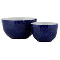 Orsina Gigi Blue and White Ceramic Mixing Bowls - Set of 2 Nesting Bowls