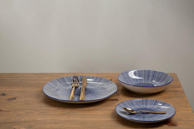 Orsina Maya 12-Piece Blue and White Ceramic Dinner Set for 4