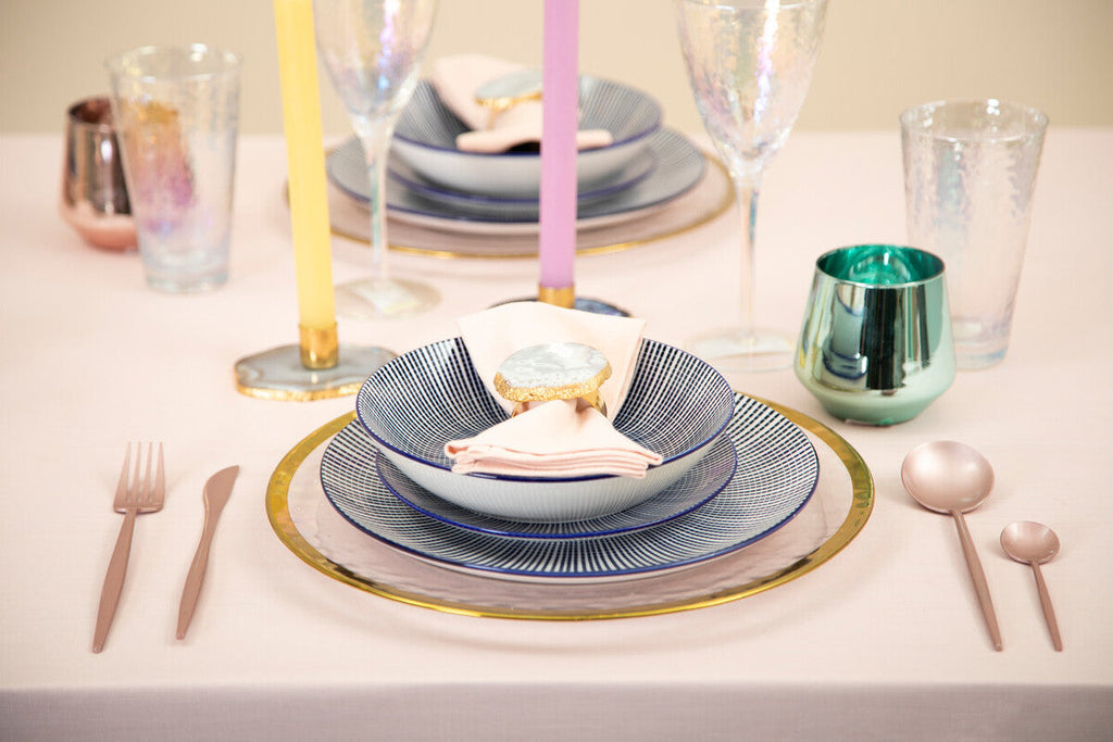 Orsina Maya 12-Piece Blue and White Ceramic Dinner Set for 4