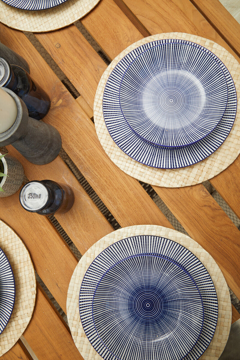 Orsina Maya 12-Piece Blue and White Ceramic Dinner Set for 4