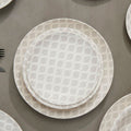 Orsina Maya 12-Piece Dinner Set – Grey and White Floral Tableware