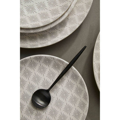 Orsina Maya 12-Piece Dinner Set – Grey and White Floral Tableware