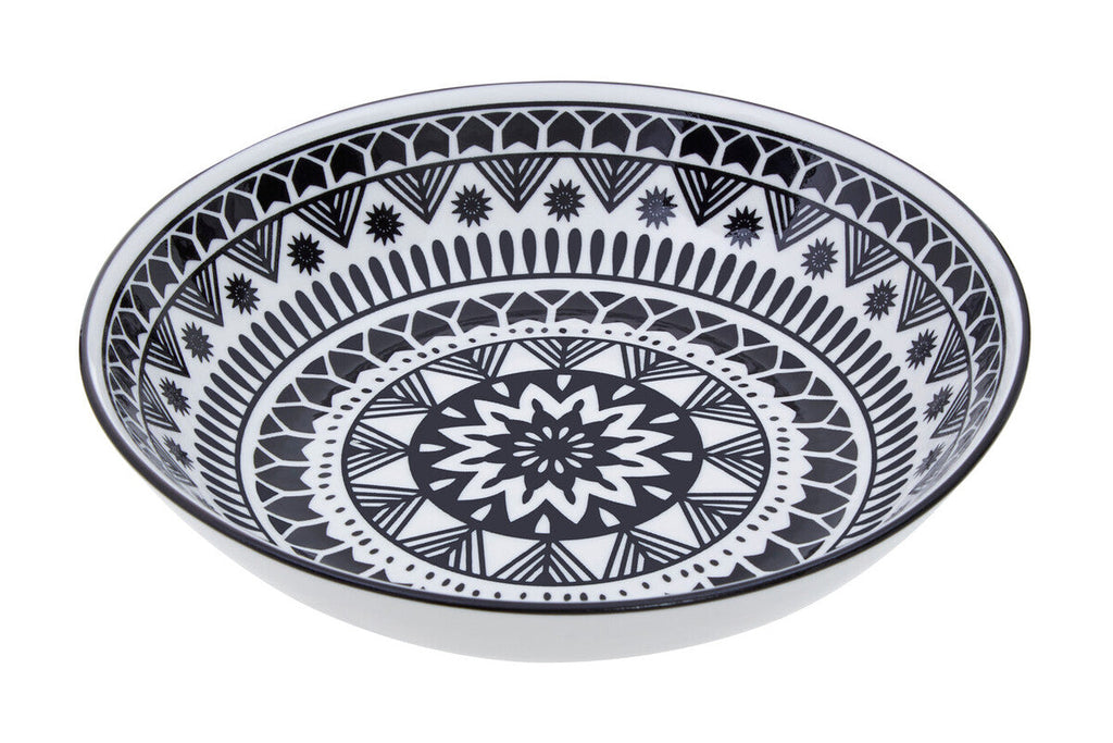 Orsina Maya 12-Piece Dinner Set – Monochrome Patterned Dolomite