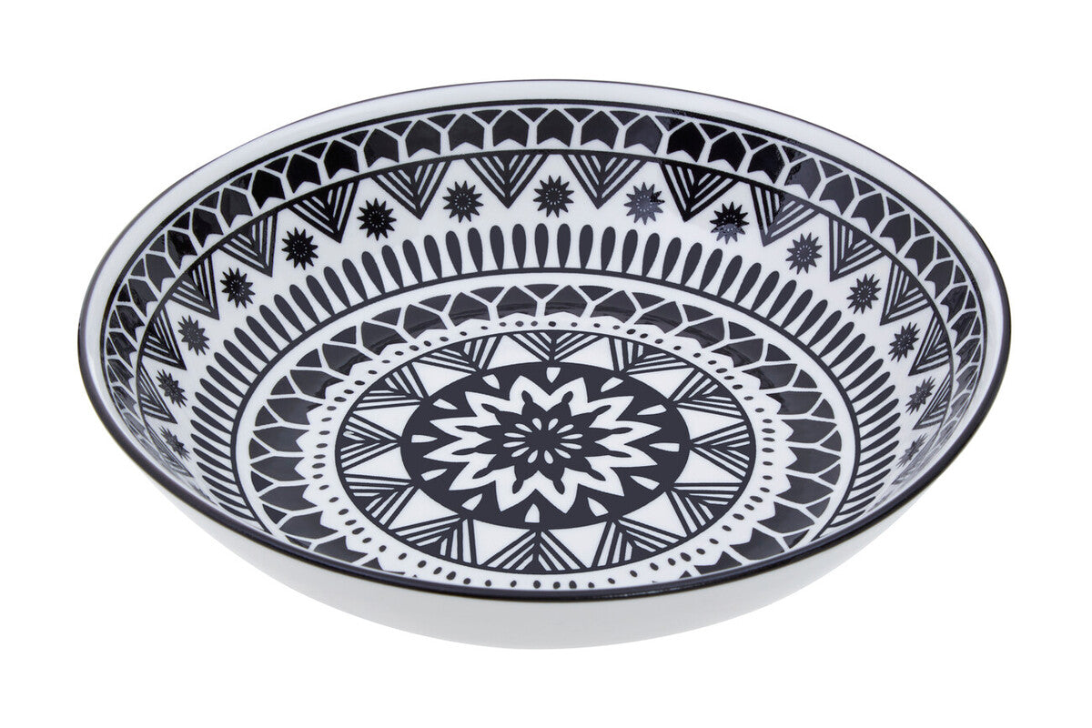 Orsina Maya 12-Piece Dinner Set – Monochrome Patterned Dolomite