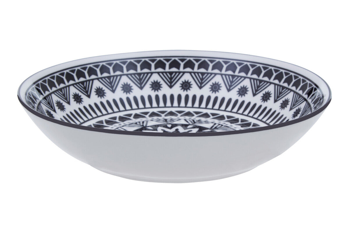 Orsina Maya 12-Piece Dinner Set – Monochrome Patterned Dolomite