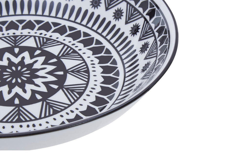 Orsina Maya 12-Piece Dinner Set – Monochrome Patterned Dolomite