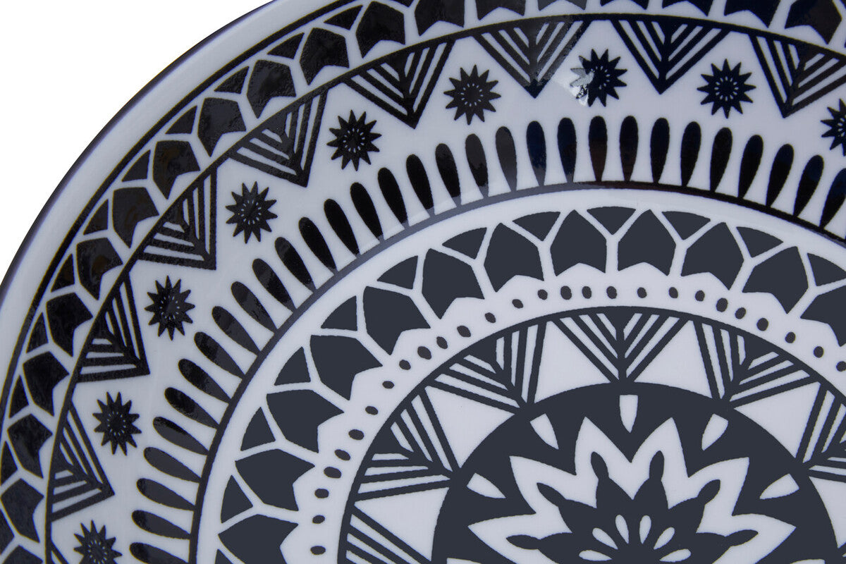 Orsina Maya 12-Piece Dinner Set – Monochrome Patterned Dolomite