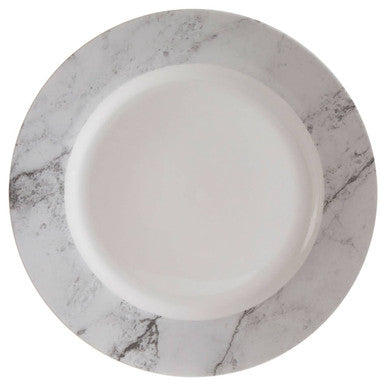 Orsina Avie 16-Piece White and Grey Marble Effect Ceramic Dinner Set