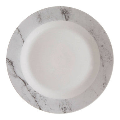 Orsina Avie 16-Piece White and Grey Marble Effect Ceramic Dinner Set