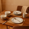 Orsina Avie 16-Piece White and Grey Marble Effect Ceramic Dinner Set