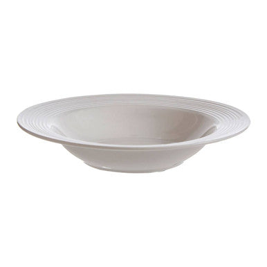 Orsina Avie 16 Pc Ribbed Dinner Set – White Ceramic Tableware