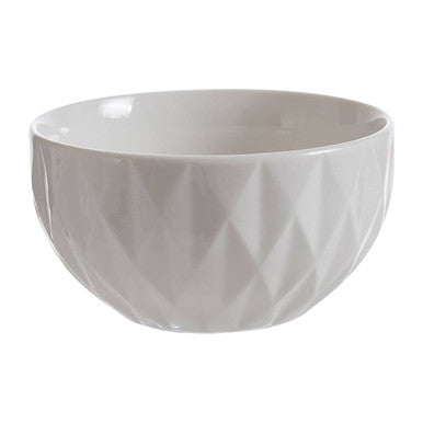 Orsina Avie 16 Pc White Porcelain Embossed Geo Dinnerware Set