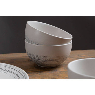 Orsina Middag 12-Piece Ceramic Dinnerware Set – Black and White