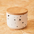 Orsina Speckled Ceramic Storage Canister with Bamboo Lid – Small