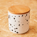 Orsina Speckled Ceramic Storage Canister with Bamboo Lid – Medium