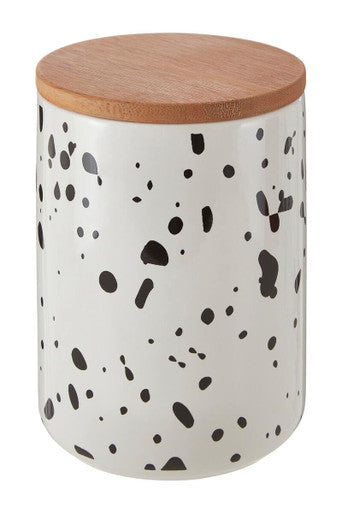 Orsina Speckled Large Ceramic Kitchen Storage Canister with Bamboo Lid