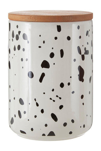 Orsina Speckled Large Ceramic Kitchen Storage Canister with Bamboo Lid