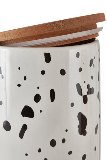 Orsina Speckled Large Ceramic Kitchen Storage Canister with Bamboo Lid