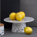 Orsina Speckled Cake Stand – Black and White Ceramic Pedestal Server