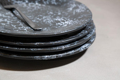 Orsina Black Marble Effect Dinner Plate – Modern Artisan Tableware