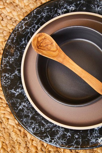 Orsina Black Marble Effect Dinner Plate – Modern Artisan Tableware
