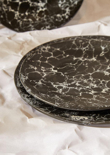 Orsina Hygge Small Marble Effect Side Plate – Charcoal Nordic Tableware
