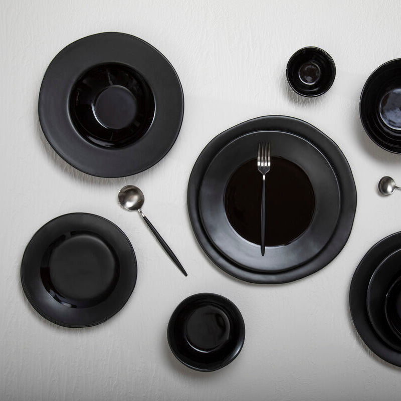Orsina Hygge Black Stoneware Side Plate – Modern Minimalist Tableware