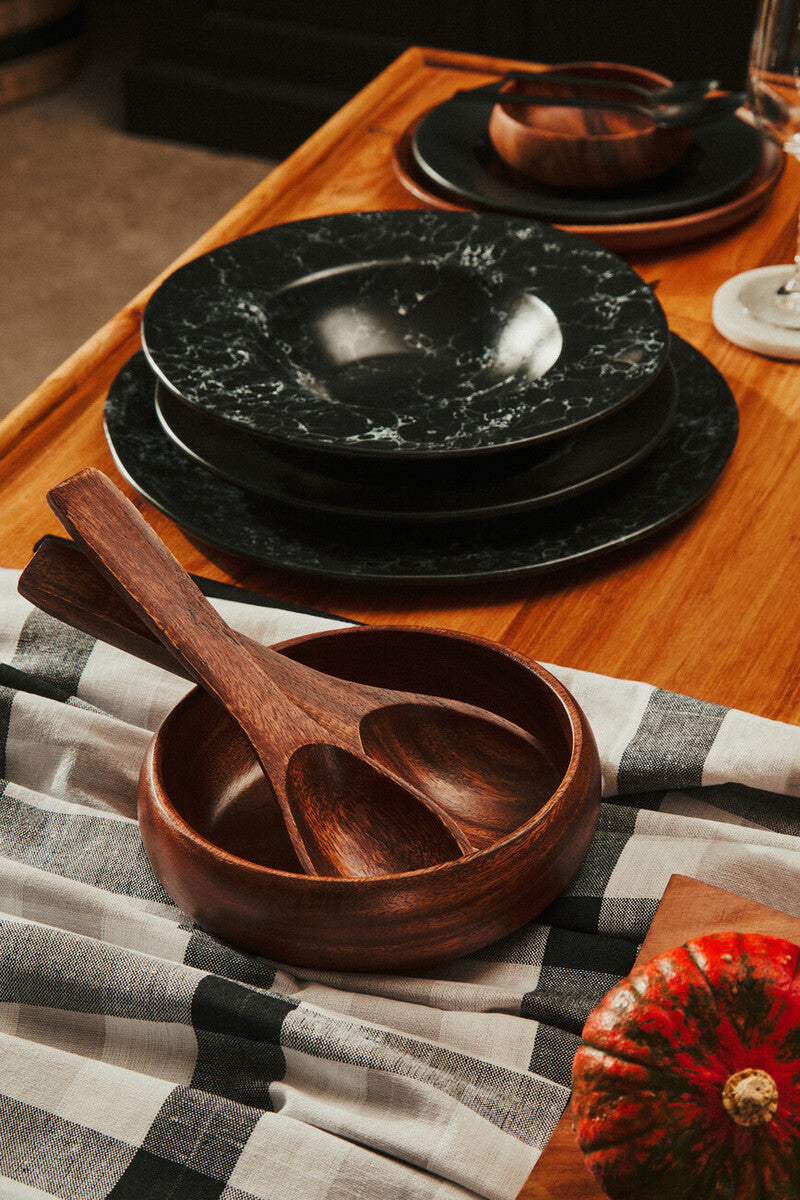 Orsina Hygge Black Stoneware Dinner Plate – Minimalist Tableware