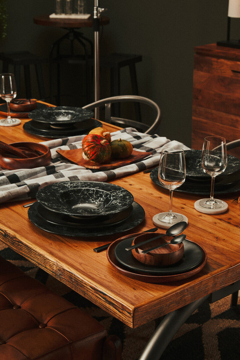 Orsina Hygge Black Stoneware Dinner Plate – Minimalist Tableware
