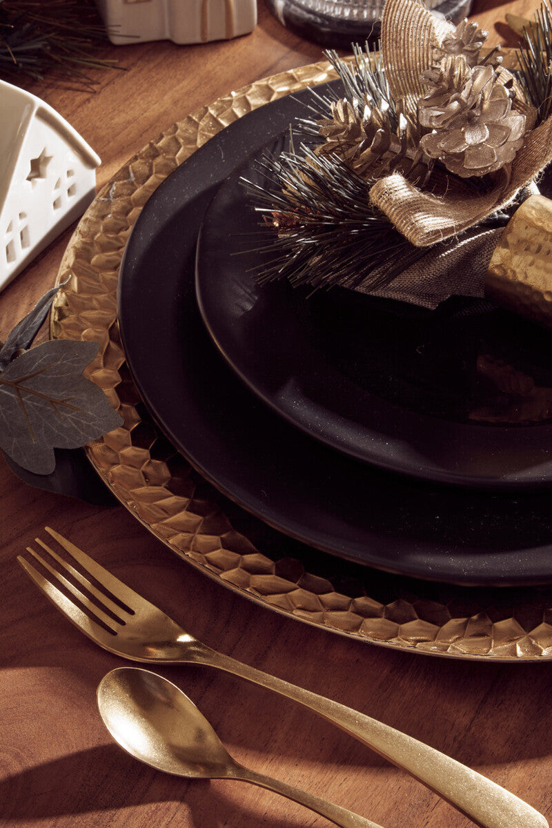 Orsina Hygge Black Stoneware Dinner Plate – Minimalist Tableware