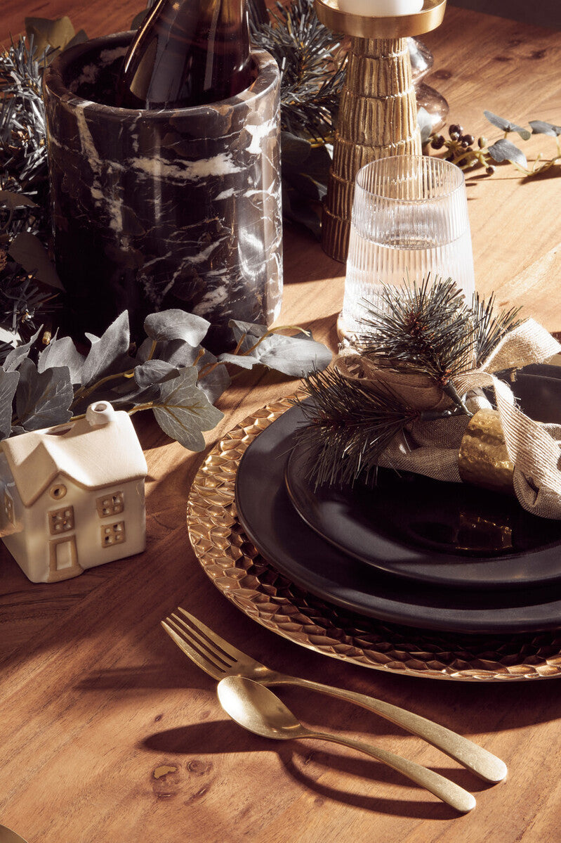 Orsina Hygge Black Stoneware Dinner Plate – Minimalist Tableware
