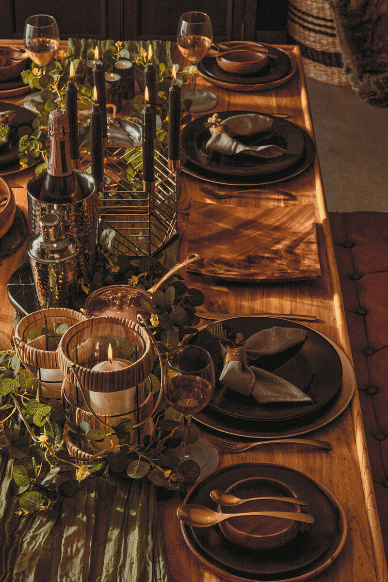Orsina Hygge Black Stoneware Dinner Plate – Minimalist Tableware
