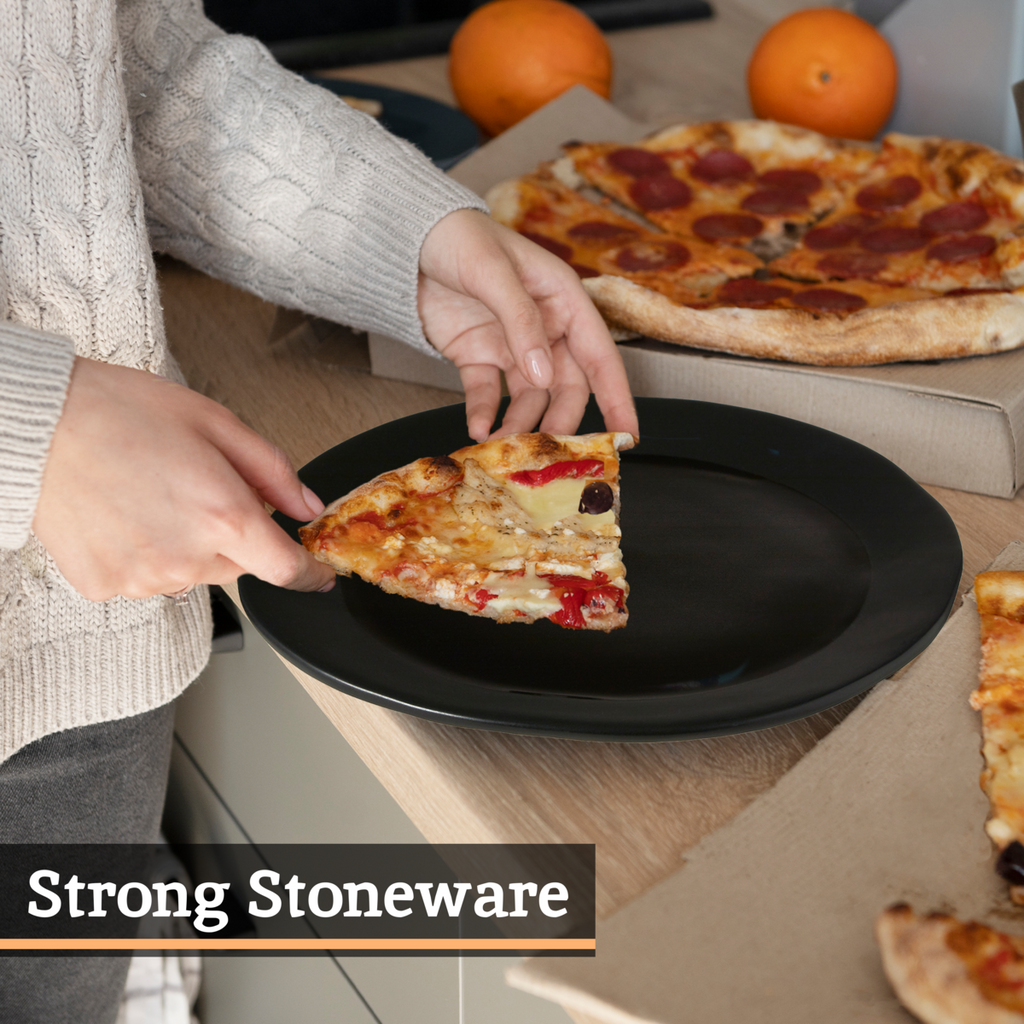 Orsina Hygge Black Stoneware Pizza Plate – Artisan Serving Platter