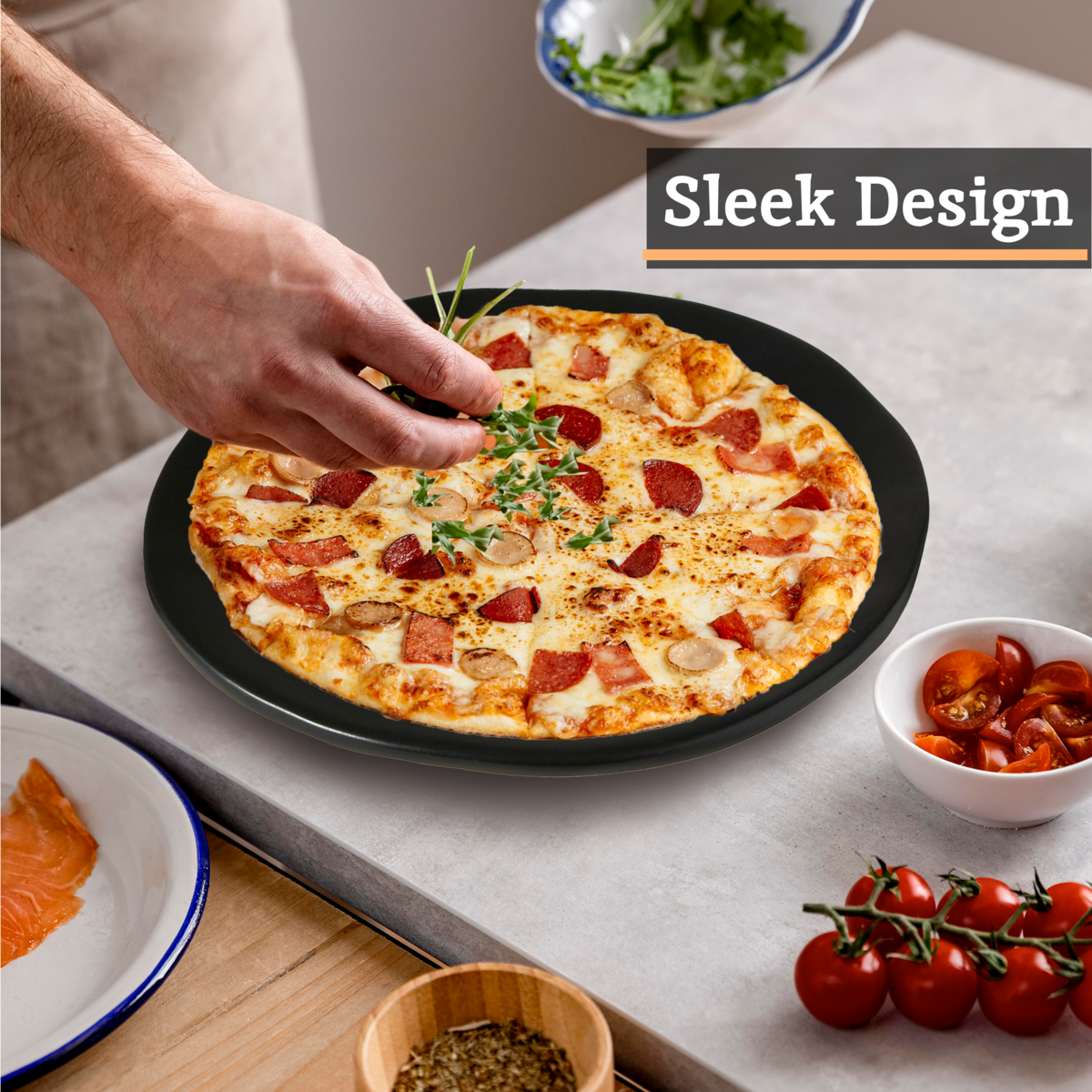 Orsina Hygge Black Stoneware Pizza Plate – Artisan Serving Platter