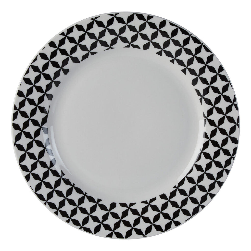 Orsina Avie 12-Piece Windmill Dinner Set – Black & White Ceramic