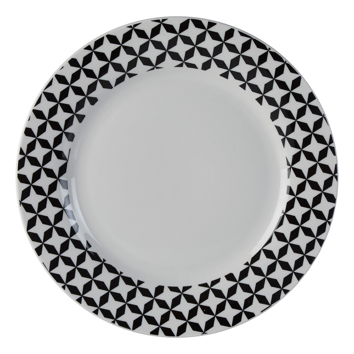 Orsina Avie 12-Piece Windmill Dinner Set – Black & White Ceramic