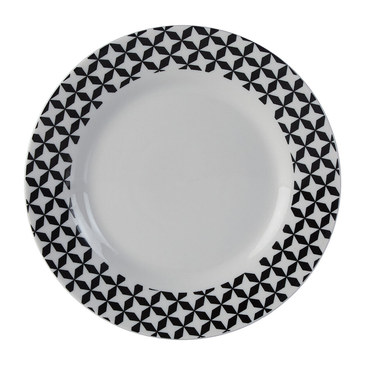 Orsina Avie 12-Piece Windmill Dinner Set – Black & White Ceramic