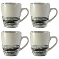 Orsina Middag Stoneware Mugs – Set of 4 White and Bark Effect